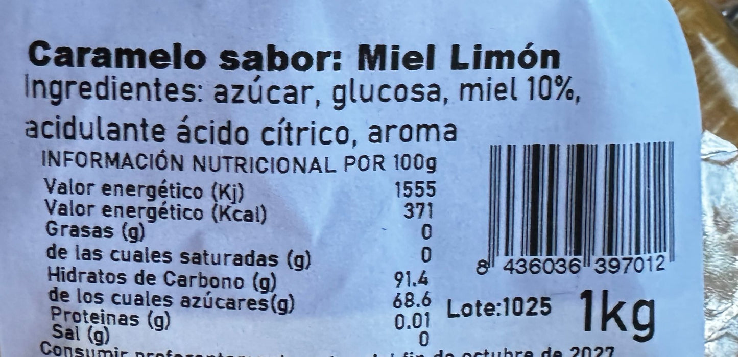 CARAMELOS MIEL Y LIMÓN ( SIN AZÚCAR) KILO